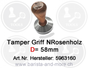 Bezzera Tamper mit Rosenholz